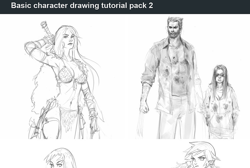796x535 Basic Character Drawing Tutorial Pack 2 - Basic Human Sketch