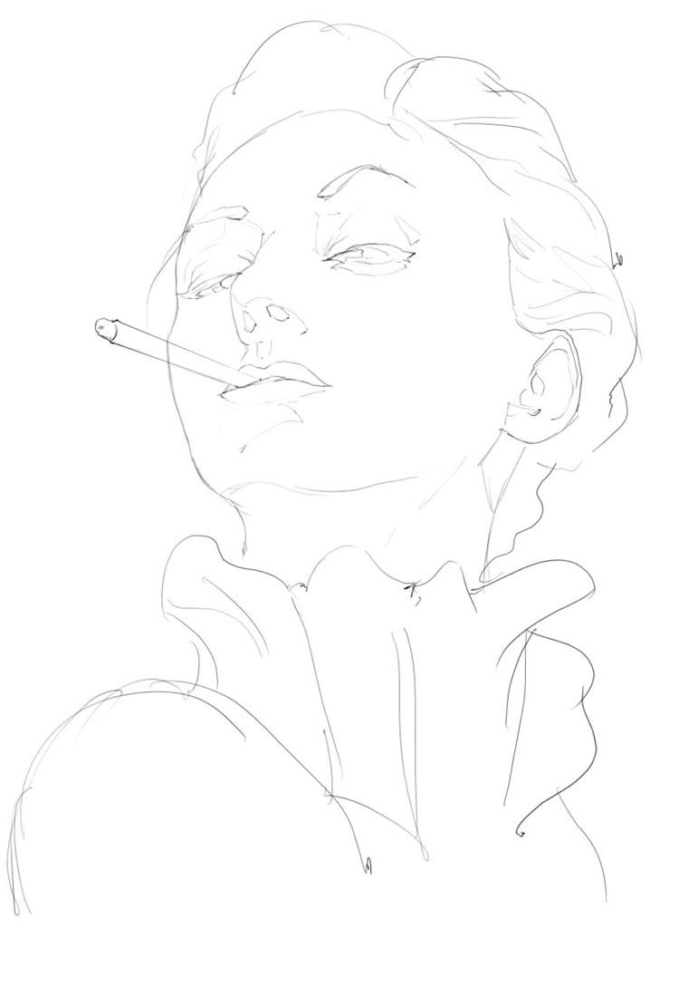 750x1109 Female Face Tutorial - Basic Sketch Tutorial