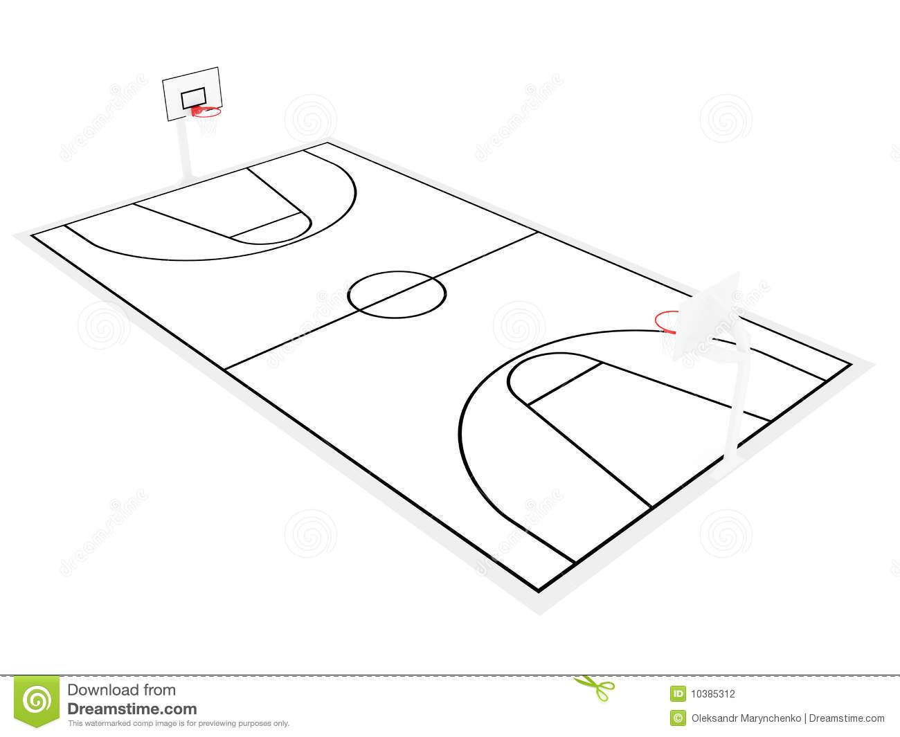 Images Of Basketball Court Drawing 3d