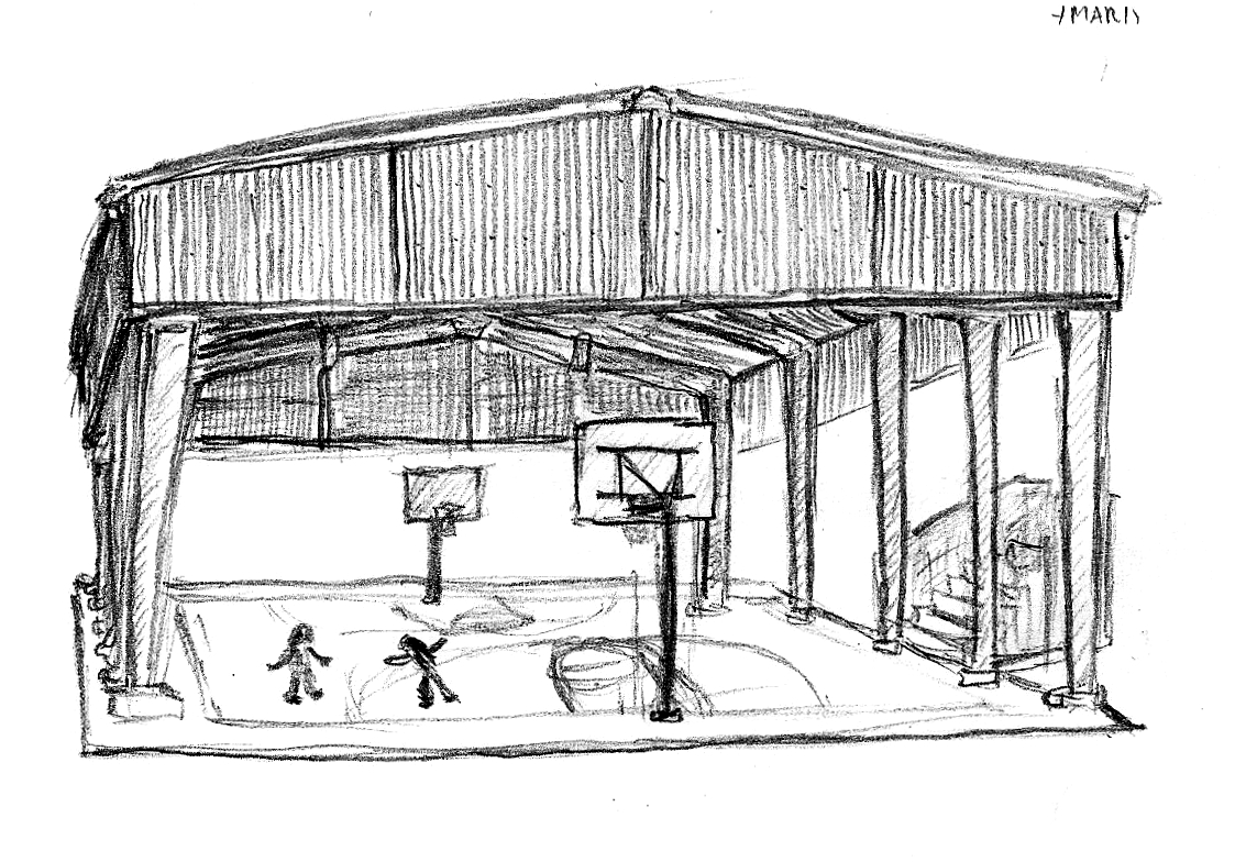 1123x784 The Impulsive Sketch Journal New Park Court - Basketball Court Sketch