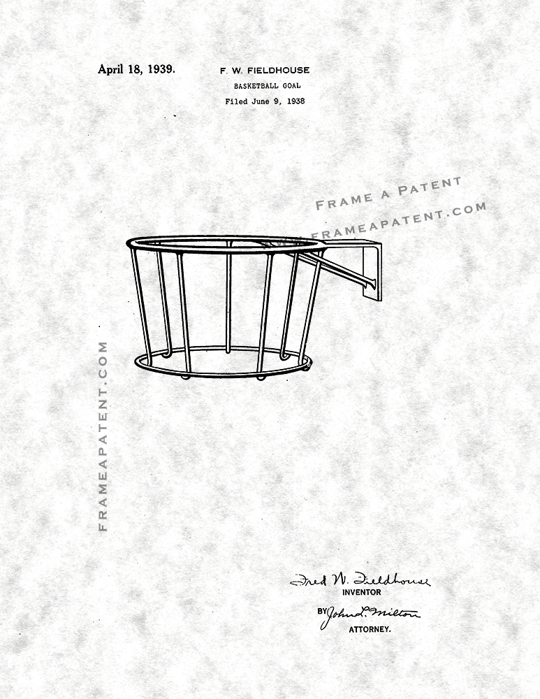 773x1000 Basketball Goal Patent Print Poster Item 12606 Frame A - Basketball Goal Sketch