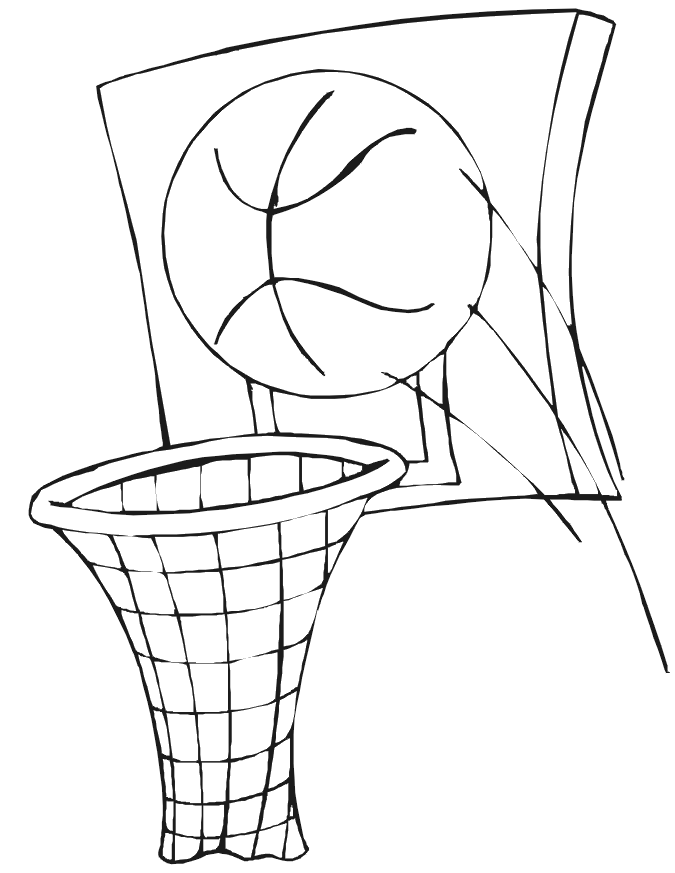 675x873 Basketball Hoop Coloring Pages - Basketball Goal Sketch