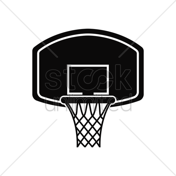 600x600 Basketball Hoop Vector Image - Basketball Goal Sketch