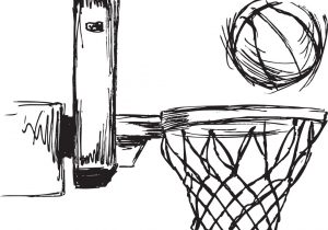 300x210 Drawing Of Basketball Hoop How To Draw A Basketball Goal - Basketball Goal Sketch