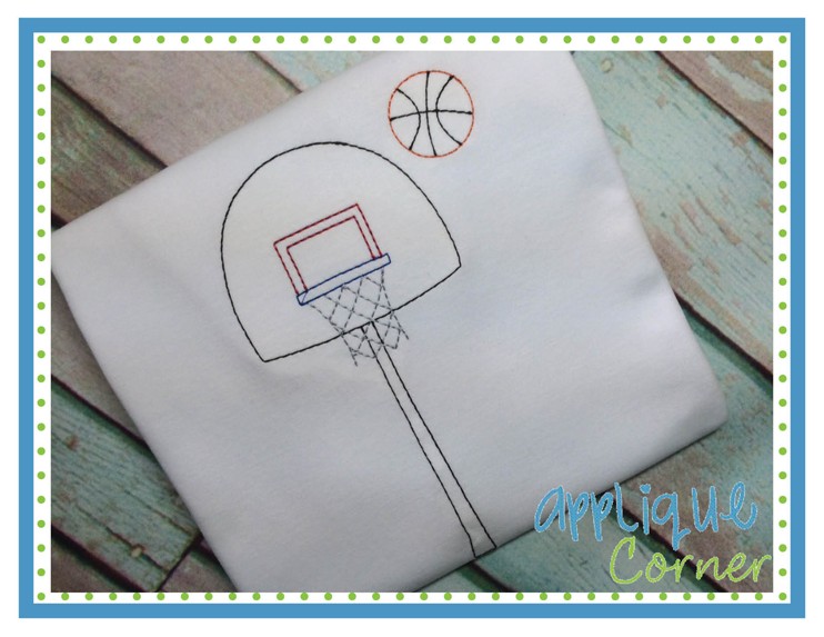 742x573 Applique Corner Applique Design Basketball Amp Goal Sketch - Basketball Goal Sketch