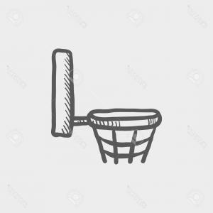 300x300 Basketball Hoop Outline Drawings Vector Illustration Sohadacouri - Basketball Hoop Sketch