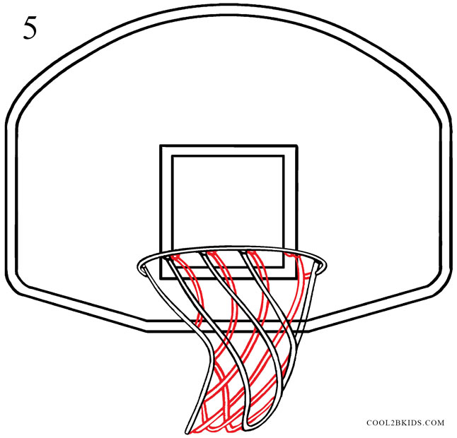 646x620 How To Draw A Basketball Hoop (Step By Step Pictures) Cool2bkids - Basketball Hoop Sketch