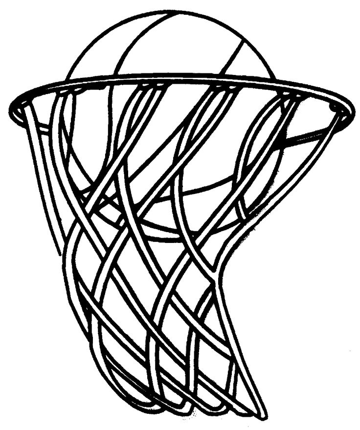 736x878 Sketch Clipart Basketball - Basketball Hoop Sketch