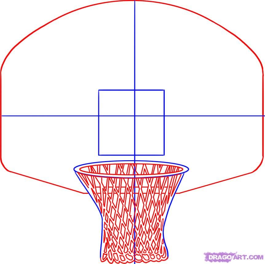 862x860 How To Draw A Basketball Hoop Step 2 Projects To Try - Basketball Hoop Sketch
