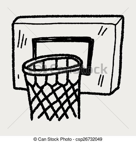 450x470 Basketball Doodle Eps Vector - Basketball Net Sketch