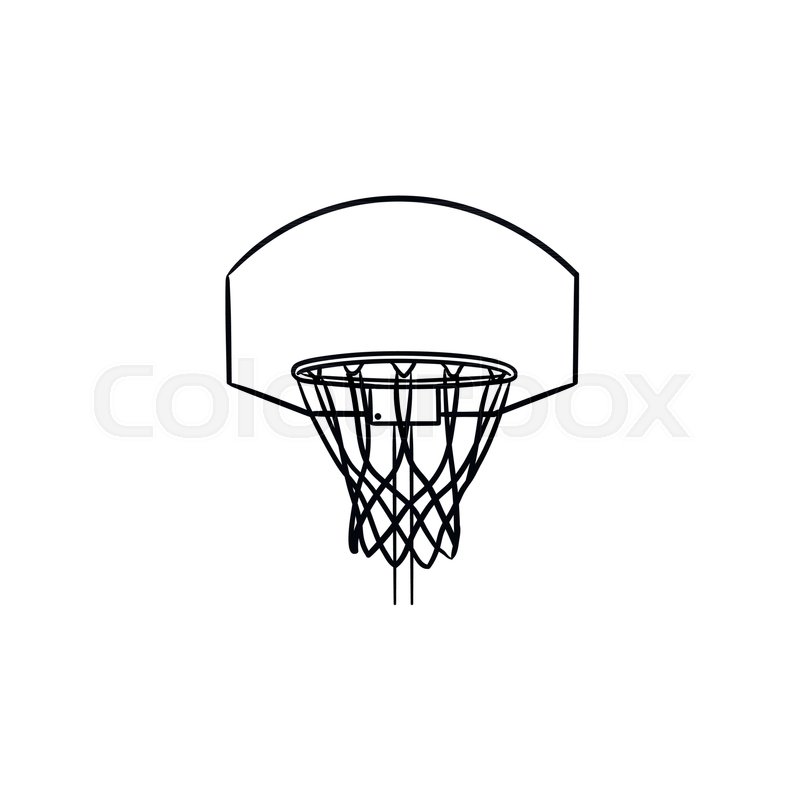 800x800 Basketball Hoop And Net Hand Drawn Outline Doodle Icon. Basketball - Basketball Net Sketch