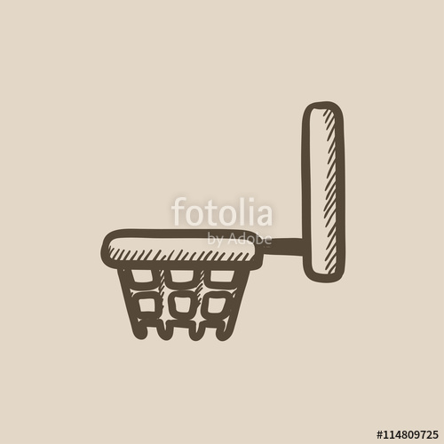 500x500 Basketball Hoop Sketch Icon. Stock Image And Royalty Free Vector - Basketball Net Sketch