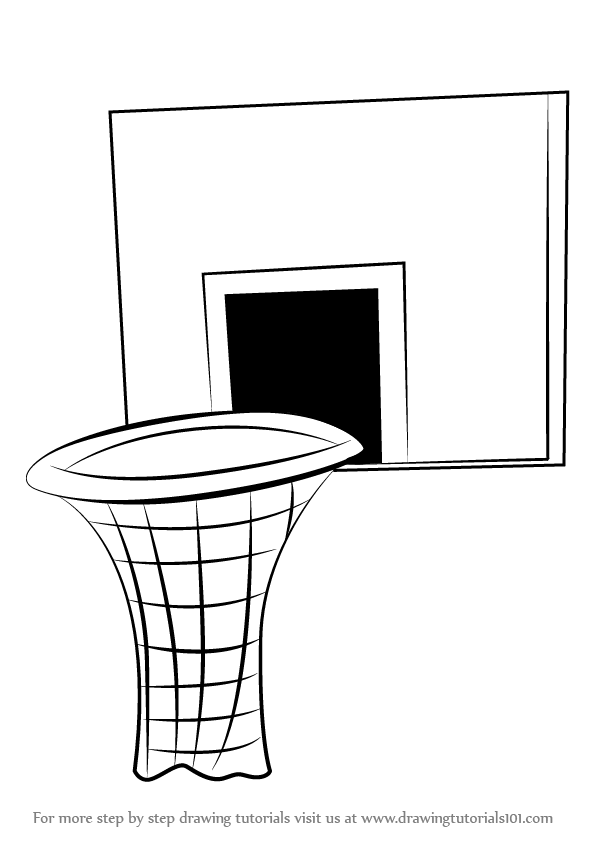 596x842 Learn How To Draw Basketball Hoop (Other Sports) Step By Step - Basketball Net Sketch
