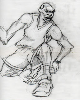 257x320 Blockhead Nba Player Sketch (Russell Westbrook) - Basketball Player Sketch