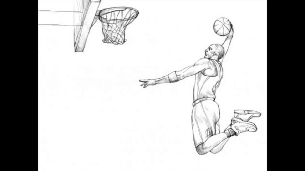 1280x720 How To Draw A Basketball Player - Basketball Player Sketch