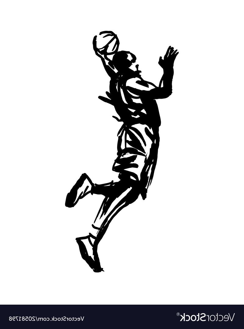 800x1080 Top Hand Sketch Of Basketball Player Vector Images - Basketball Player Sketch