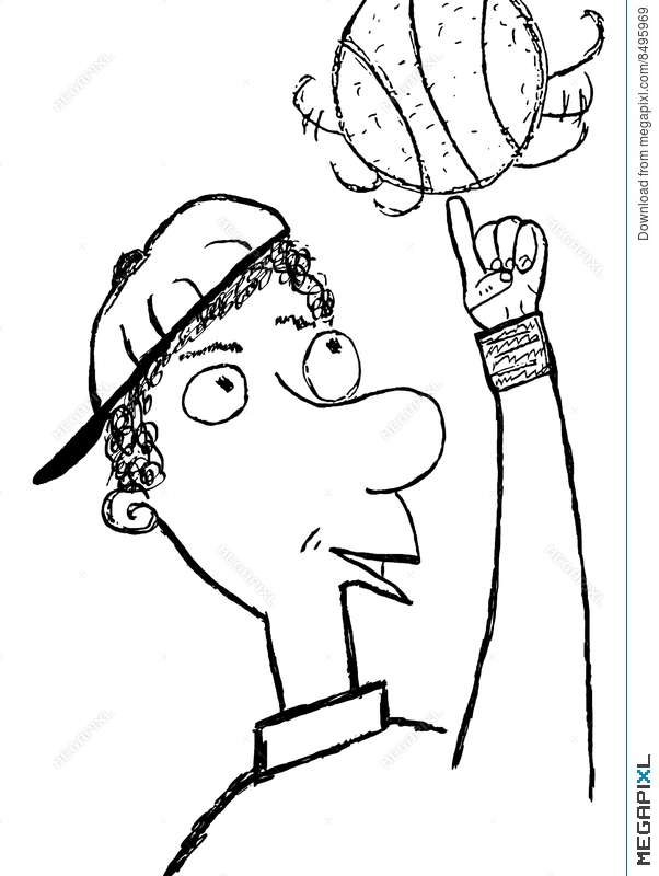 602x800 Basketball Player Sketch Illustration 8495969 - Basketball Player Sketch