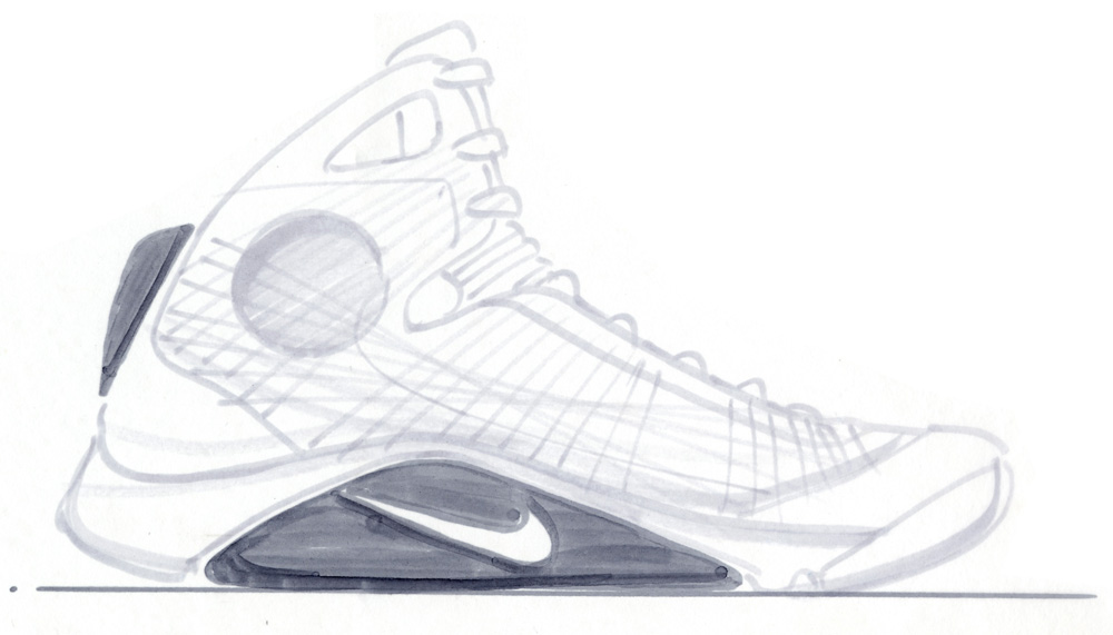 Basketball Shoes Sketch at PaintingValley.com | Explore collection of ...