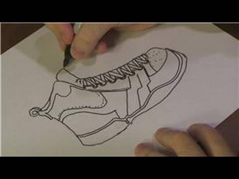 480x360 Drawing Lessons How To Draw Basketball Shoes - Basketball Shoes Sketch