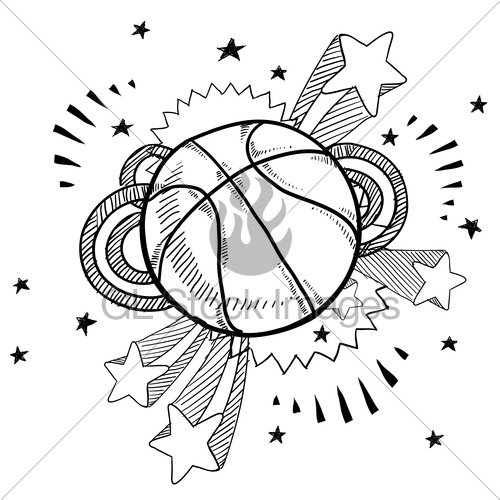 500x500 Pop Basketball Sketch Gl Stock Images - Basketball Sketch