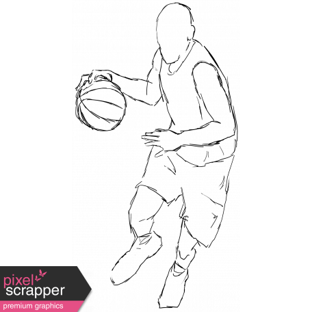 456x456 Basketball Sketch Player Graphic By Brooke Gazarek Pixel - Basketball Sketch