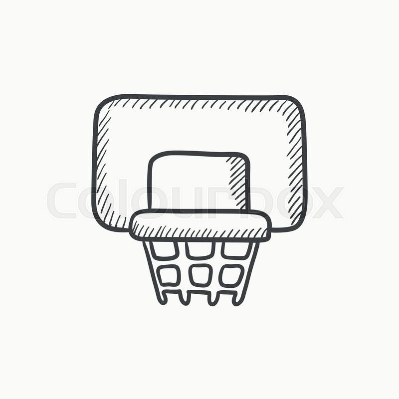 800x800 Basketball Hoop Vector Sketch Icon Isolated On Background. Hand - Basketball Sketch