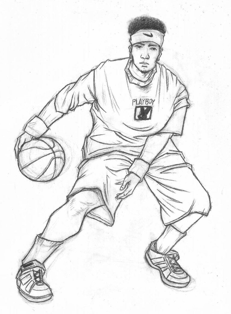 767x1041 Fast Sketch Of Sports Movements Basketball By Thb886 - Basketball Sketch Images