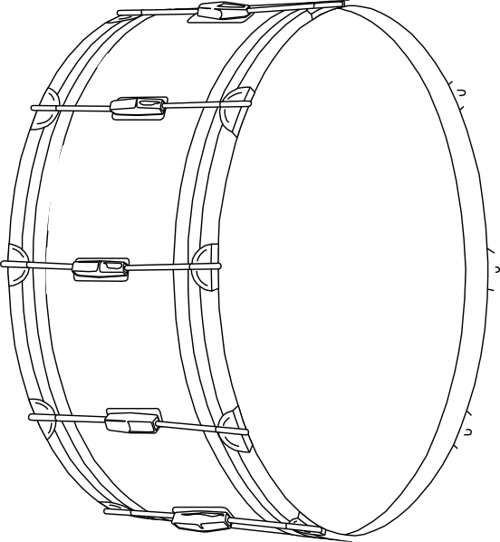 552x598 Drum Clip Art - Bass Drum Sketch