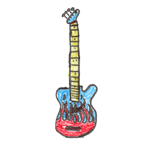 500x500 Bass Guitar (Drawing) Drawing Of A Bass Guitar Drawn By - Bass Guitar Sketch
