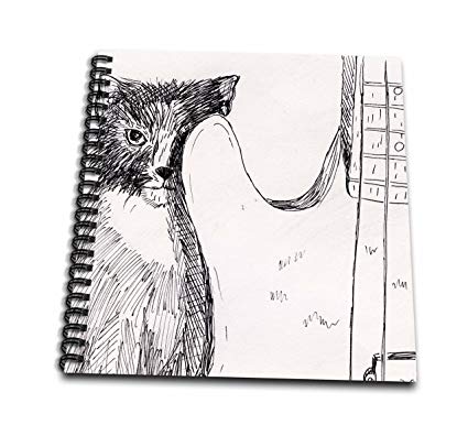 425x386 3drose Db 156018 1 Cat Hiding Behind Bass Guitar - Bass Guitar Sketch