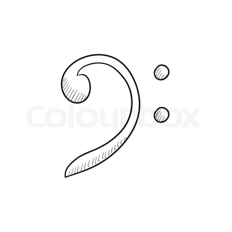 800x800 Bass Clef Vector Sketch Icon Isolated On Background. Hand Drawn - Bass Sketch