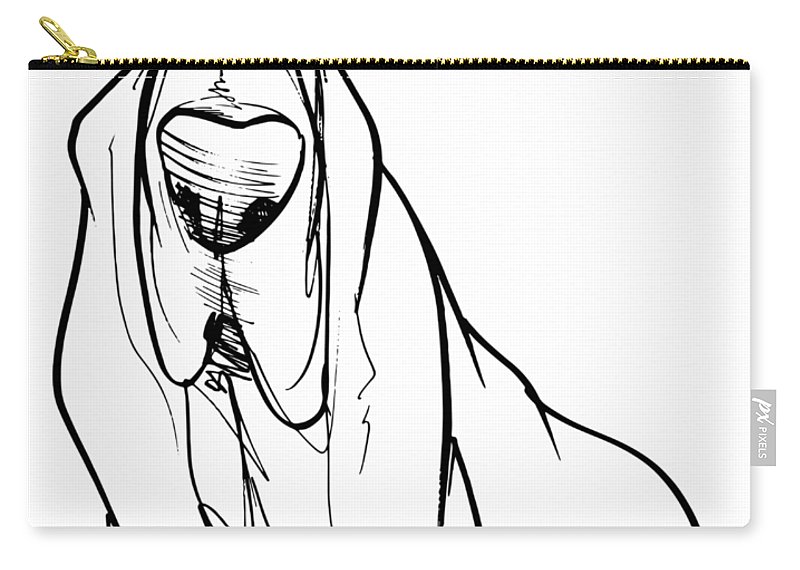 800x570 Basset Hound Gesture Sketch Carry All Pouch For Sale By John Lafree - Basset Hound Sketch