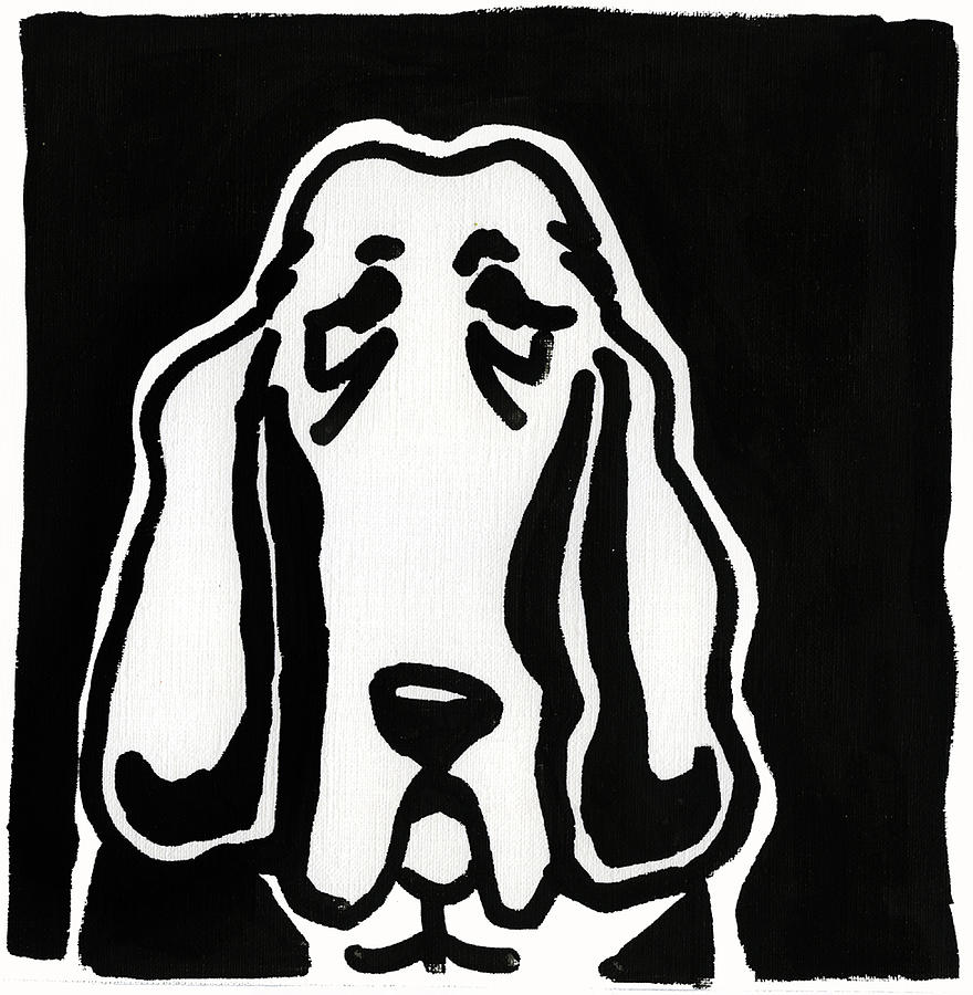880x900 Basset Hound Ink Sketch Drawing By Leanne Wilkes - Basset Hound Sketch