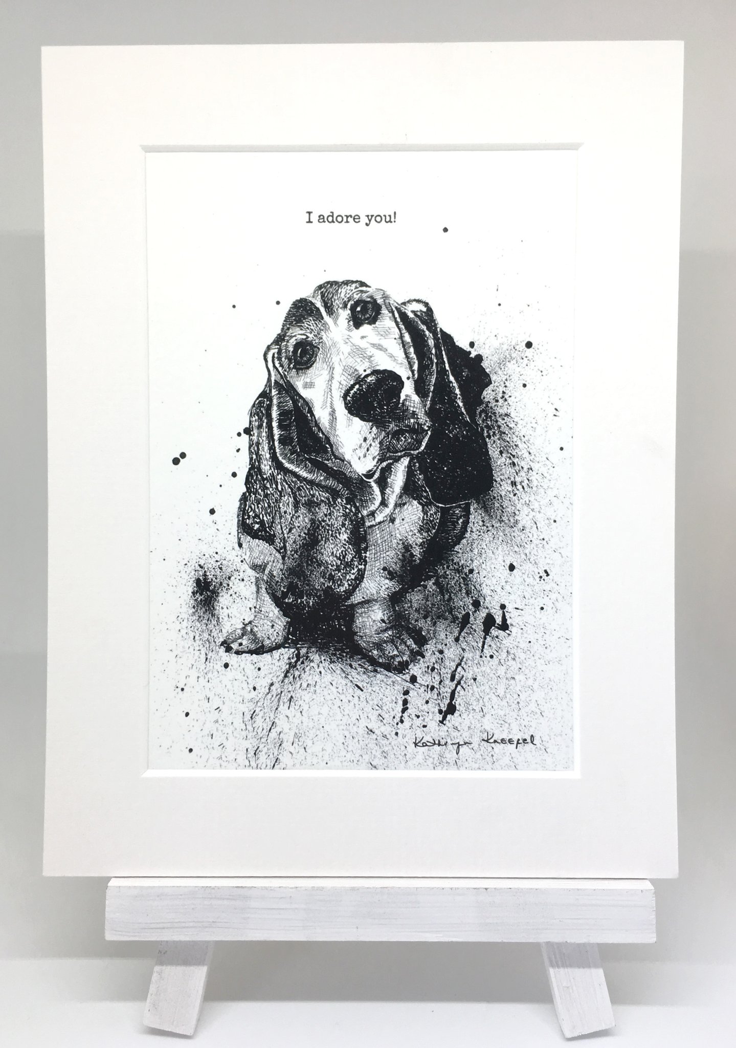 1439x2048 I Adore You! Basset Hound Print Blue Badger Studio - Basset Hound Sketch