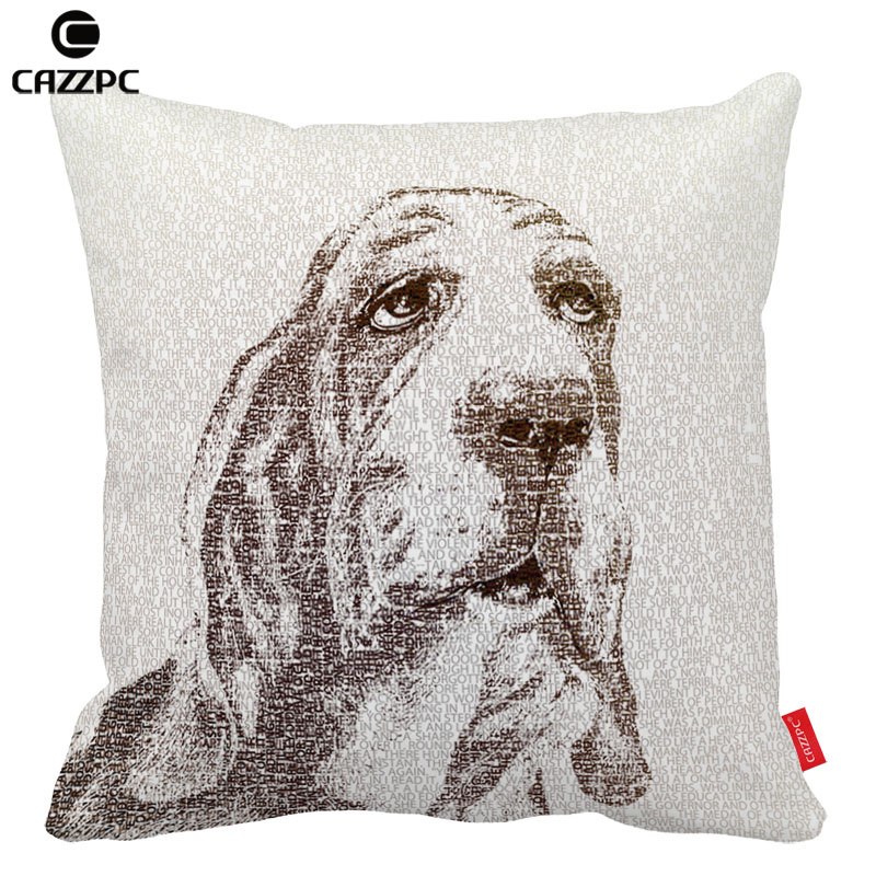 800x800 Sketch Basset Hound Giraffe Owl Pug Zebra Elephant Portrait Print - Basset Hound Sketch