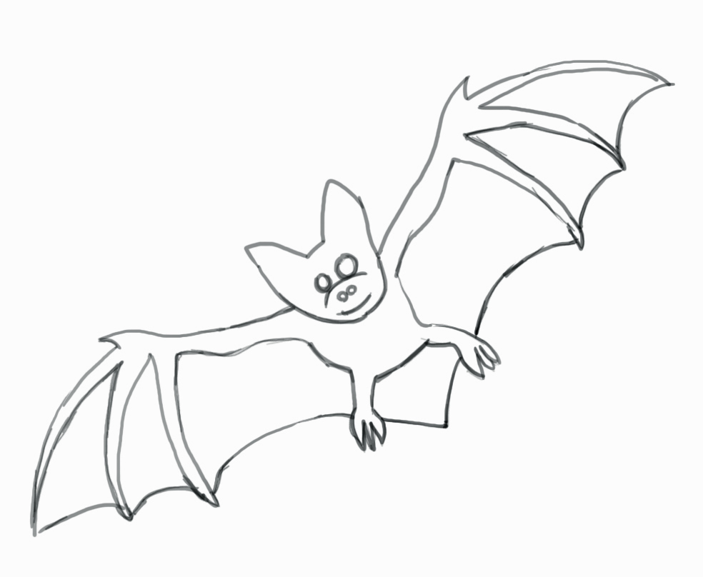 984x808 How To Draw A Bat - Bat Sketch