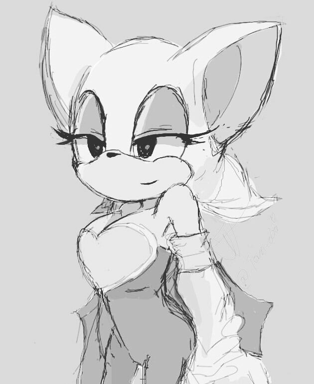 630x769 Rouge The Bat Sketch Artists Amino - Bat Sketch