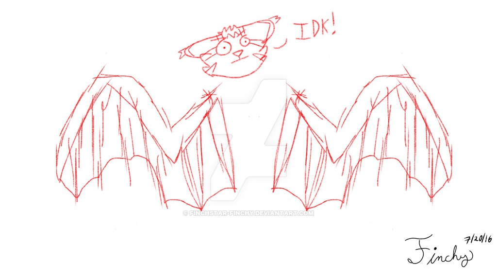 1024x576 Random Bat Wings Sketch By Finchstar Finchy - Bat Wing Sketch