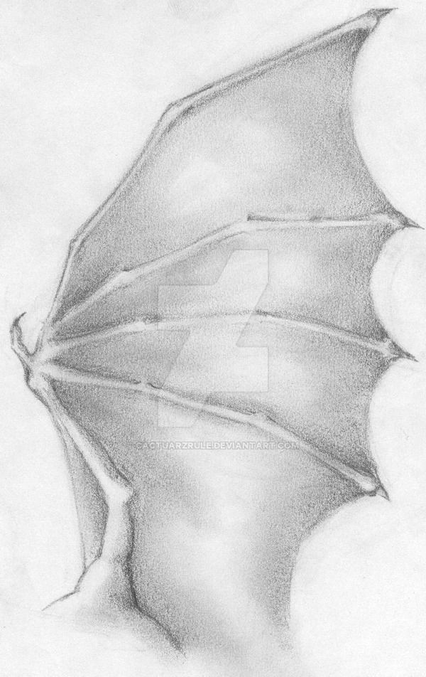 600x952 Bat Wing Tattoo Design 2 By Cactuarzrule Sketch - Bat Wing Sketch