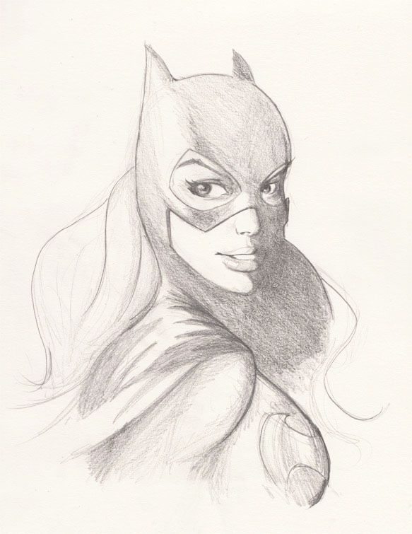 583x755 Batgirl Sketch By Marc F On @ - Batgirl Sketch.