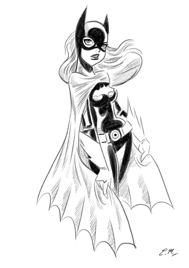 752x1063 Batgirl Sketch By Em Scribbles - Batgirl Sketch