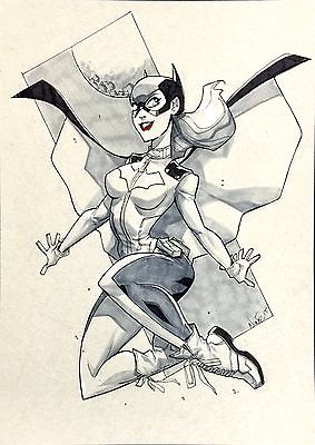 283x400 Original 11x14 Batgirl Sketch By Eddie Nunez! Commission Art Dc - Batgirl Sketch