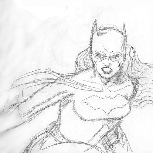 504x504 Tom Valente Illustration - Batgirl Sketch
