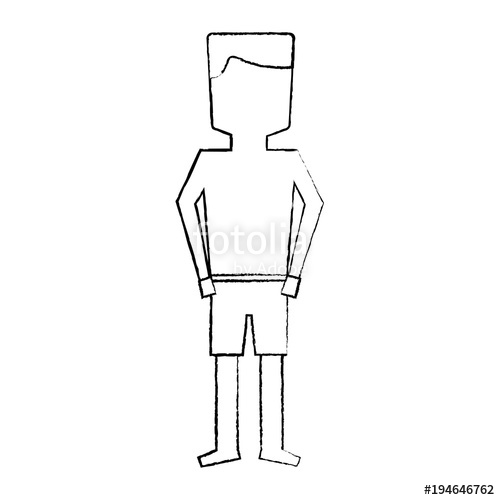 500x500 Man In Trunks Bathing Suit Icon Image Vector Illustration Design - Bathing Suit Sketches