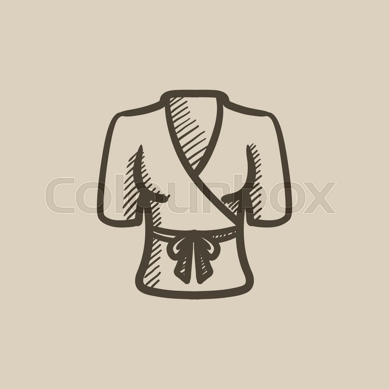 800x800 Short Female Bathrobe Vector Sketch Icon Isolated On Background - Bathrobe Sketch