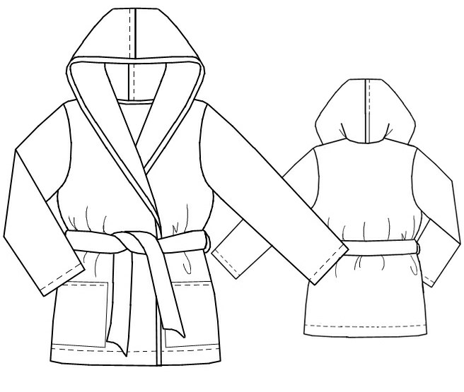 656x555 Collection Of Dressing Gown Drawing High Quality, Free - Bathrobe Sketch