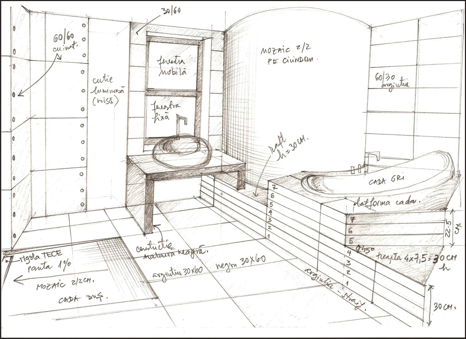 1600x1164 Bathroom Sketches Interior Design, Bathroom Interior Design - Bathroom Sketch