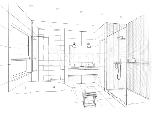501x370 Make Bathroom Interior Illustration, Sketch By Drawedraw - Bathroom Sketch