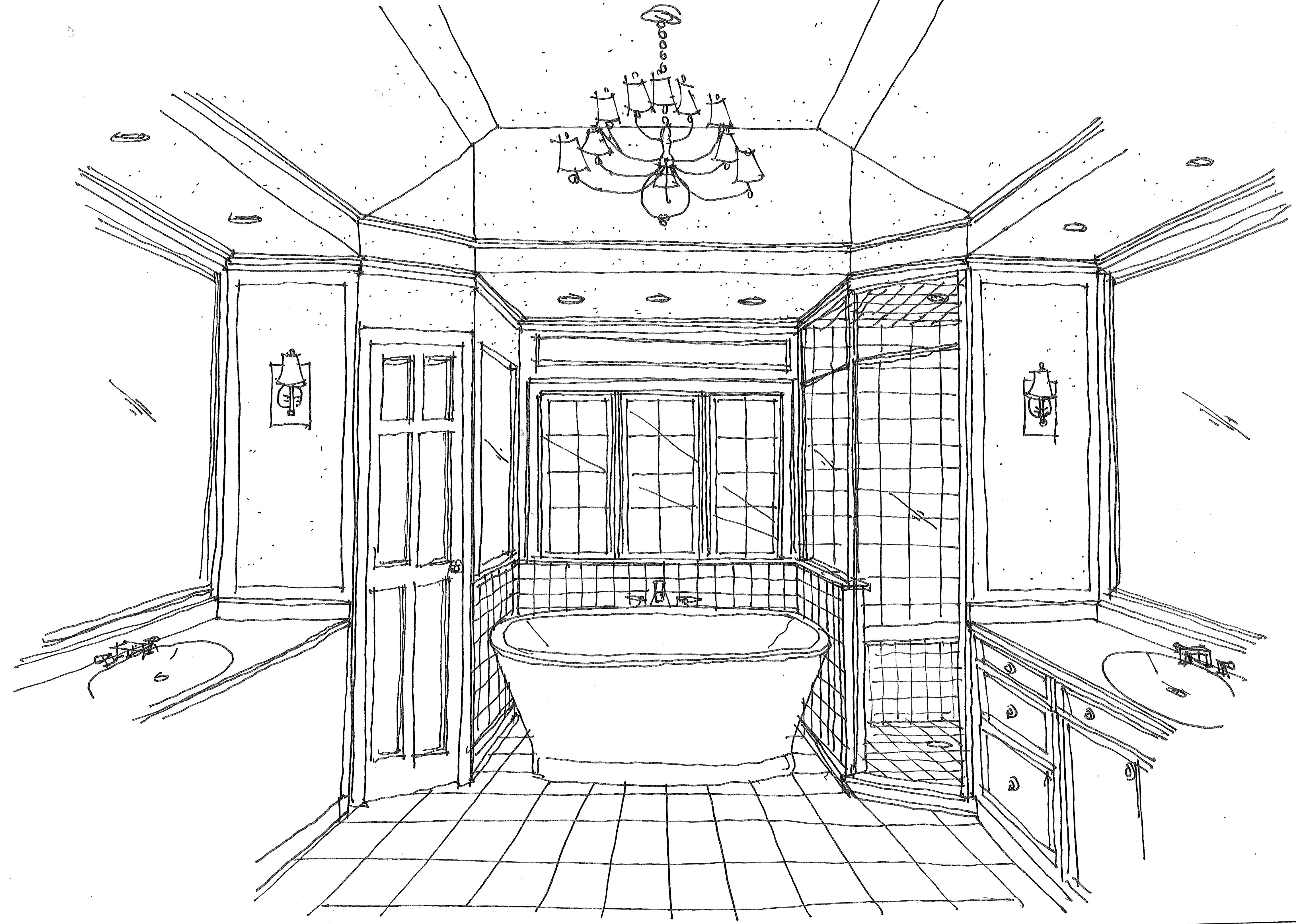 4553x3246 Sketch For Master Bath Renovation Architecture - Bathroom Sketch