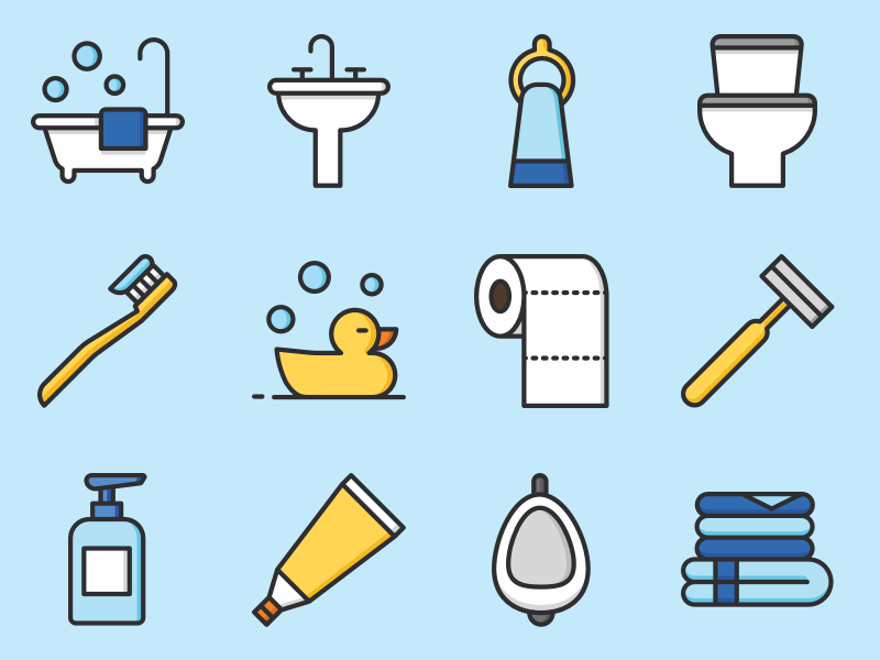 800x600 Bathroom Icon Set Sketch Freebie - Bathroom Sketch
